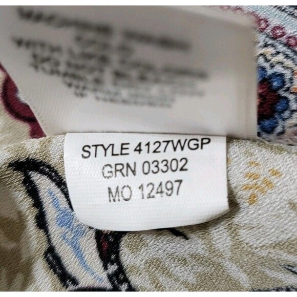 ROZ&ALI Paisley Print Shirt Womens Plus 2X Roll Tab Sleeves Careerwear- Western - Picture 11 of 14